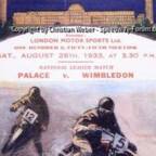 Crystal Palace London Speedway Programm vom 26. August 1933
